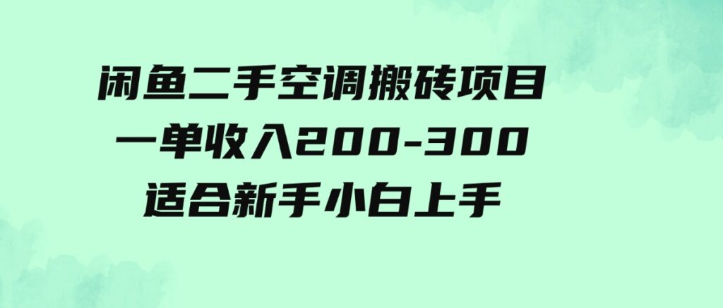 （9539期）闲鱼二手空调搬砖项目，一单收入200-300，适合新手小白上手-沈文轻创