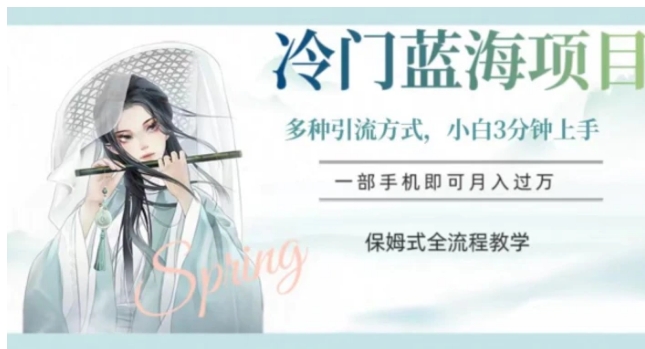 冷门蓝海项目，操作简单，小白3分钟上手，多种引流方式，保姆式全流程教学【揭秘】-沈文轻创