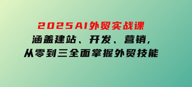 2025AI外贸实战课：涵盖建站、开发、营销,从零到三全面掌握外贸技能-沈文轻创